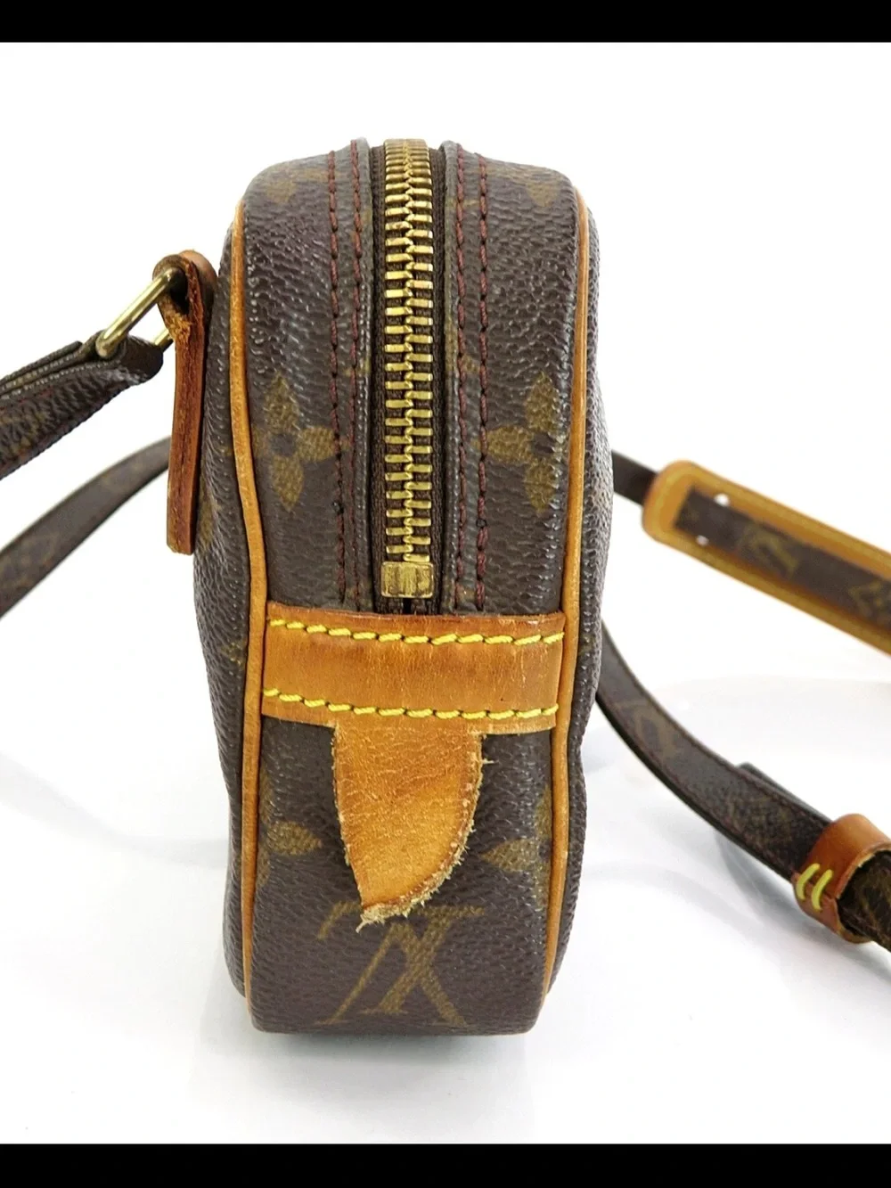 Louis Vuitton Monogram Canvas Crossbody with Tan Leather Trim